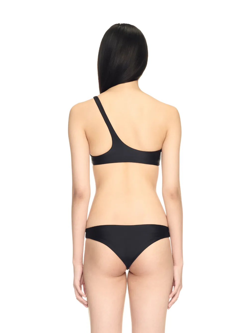 BLACK STAMP ONE-SHOULDER BIKINI