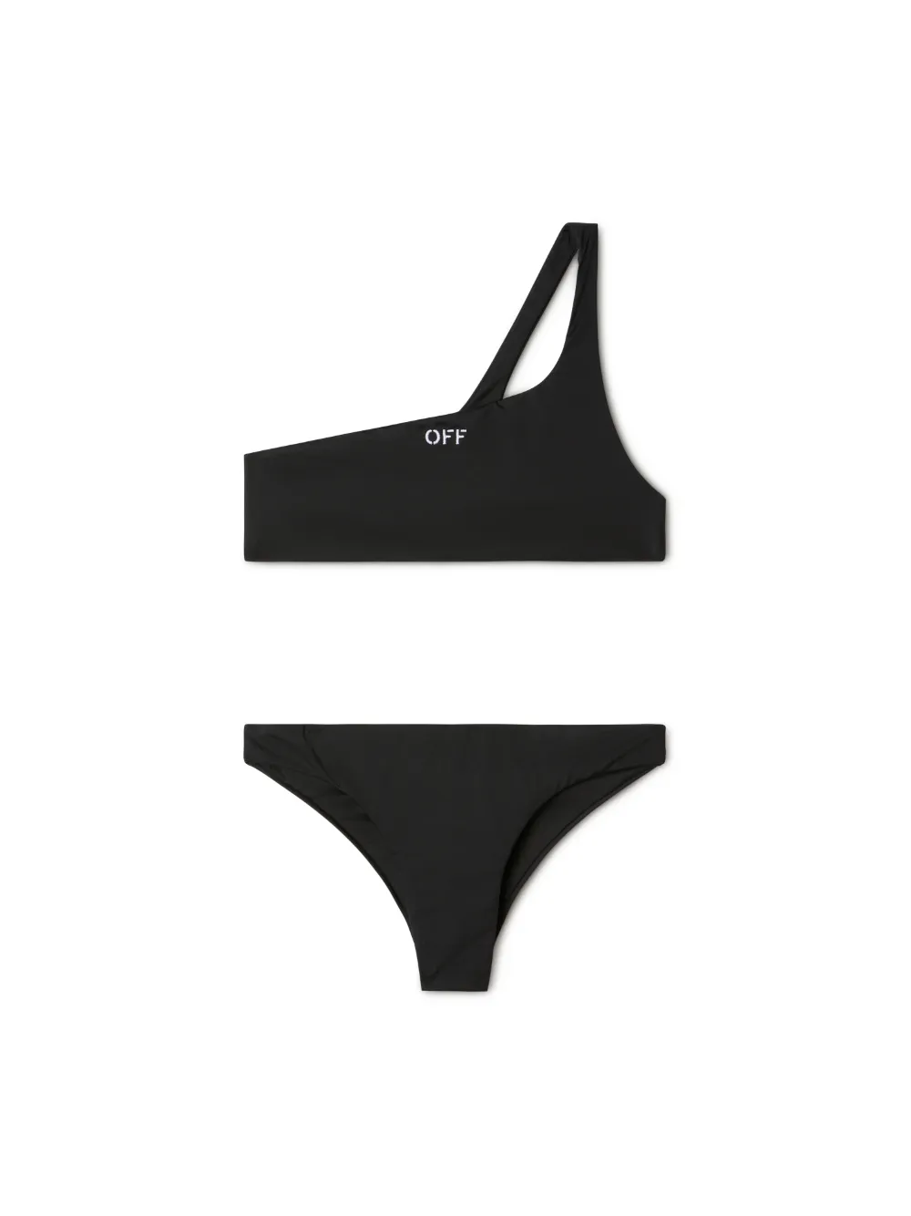 BLACK STAMP ONE-SHOULDER BIKINI