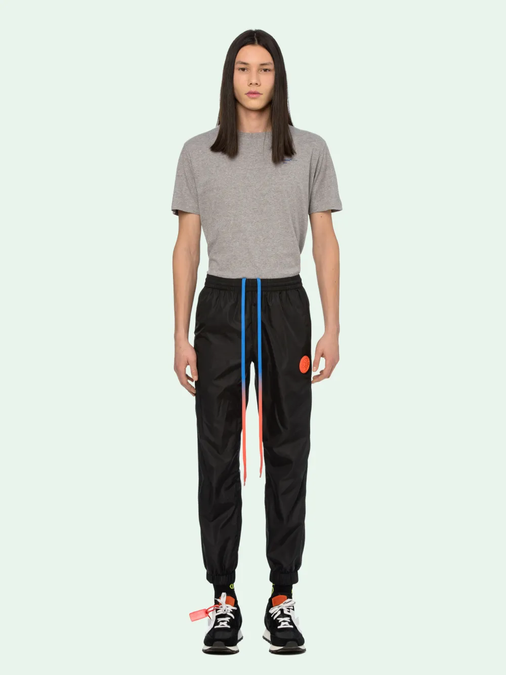 off white black track pants