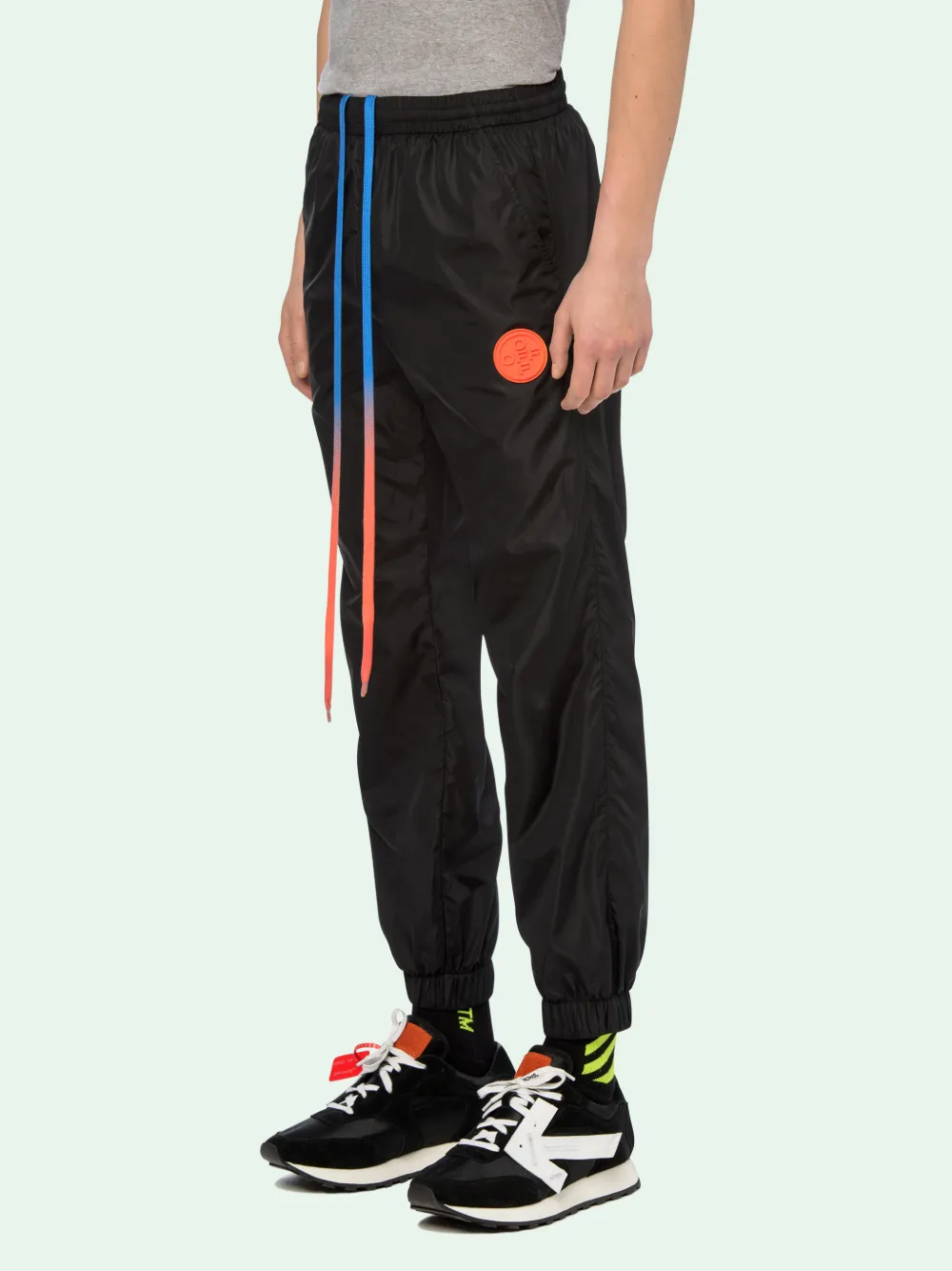 off white black track pants