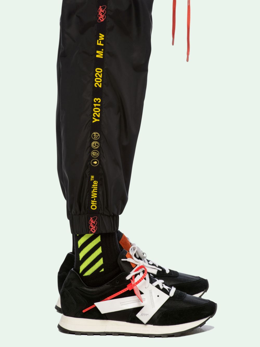 off white black pants