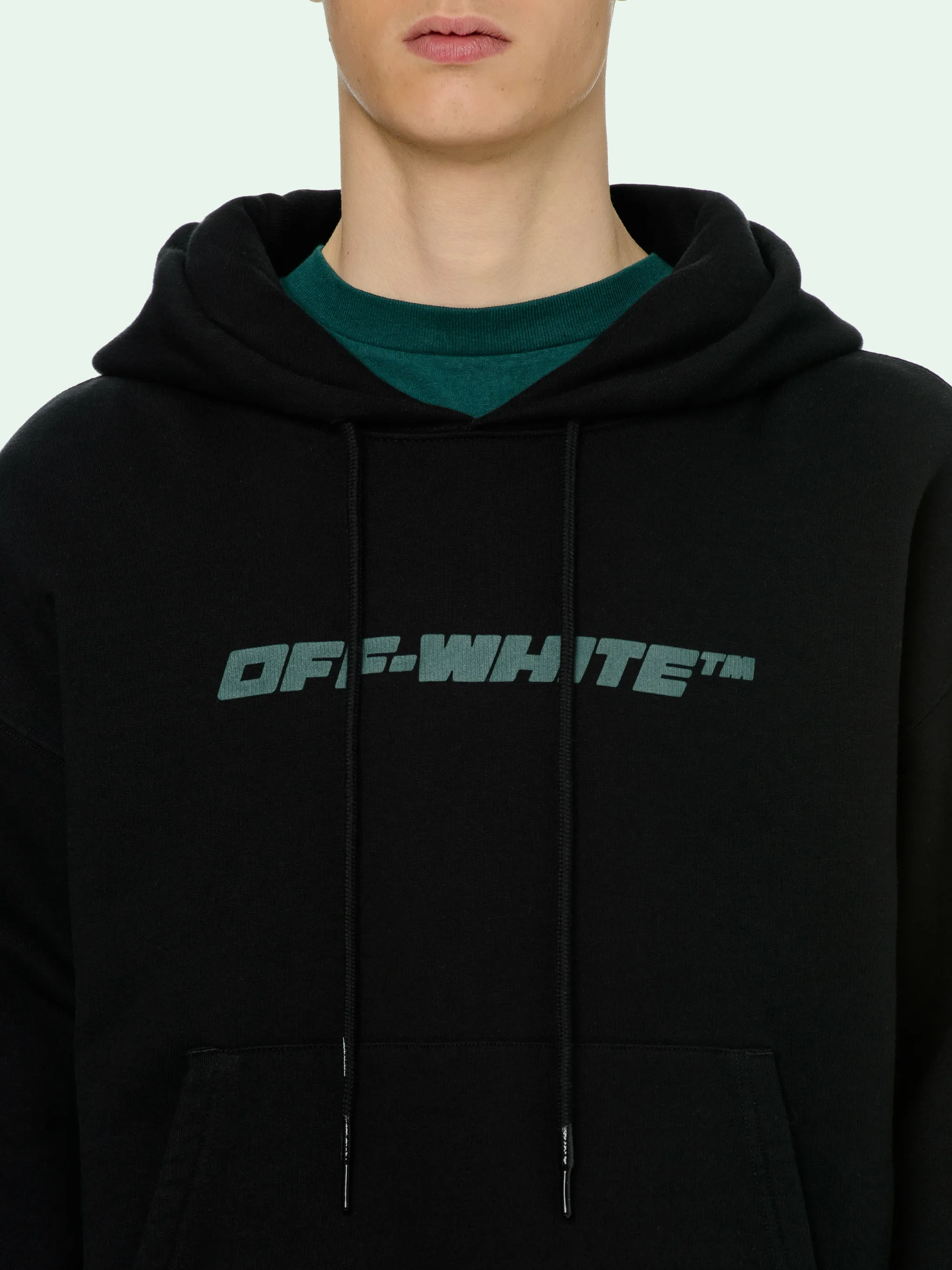 off white trellis worker hoodie