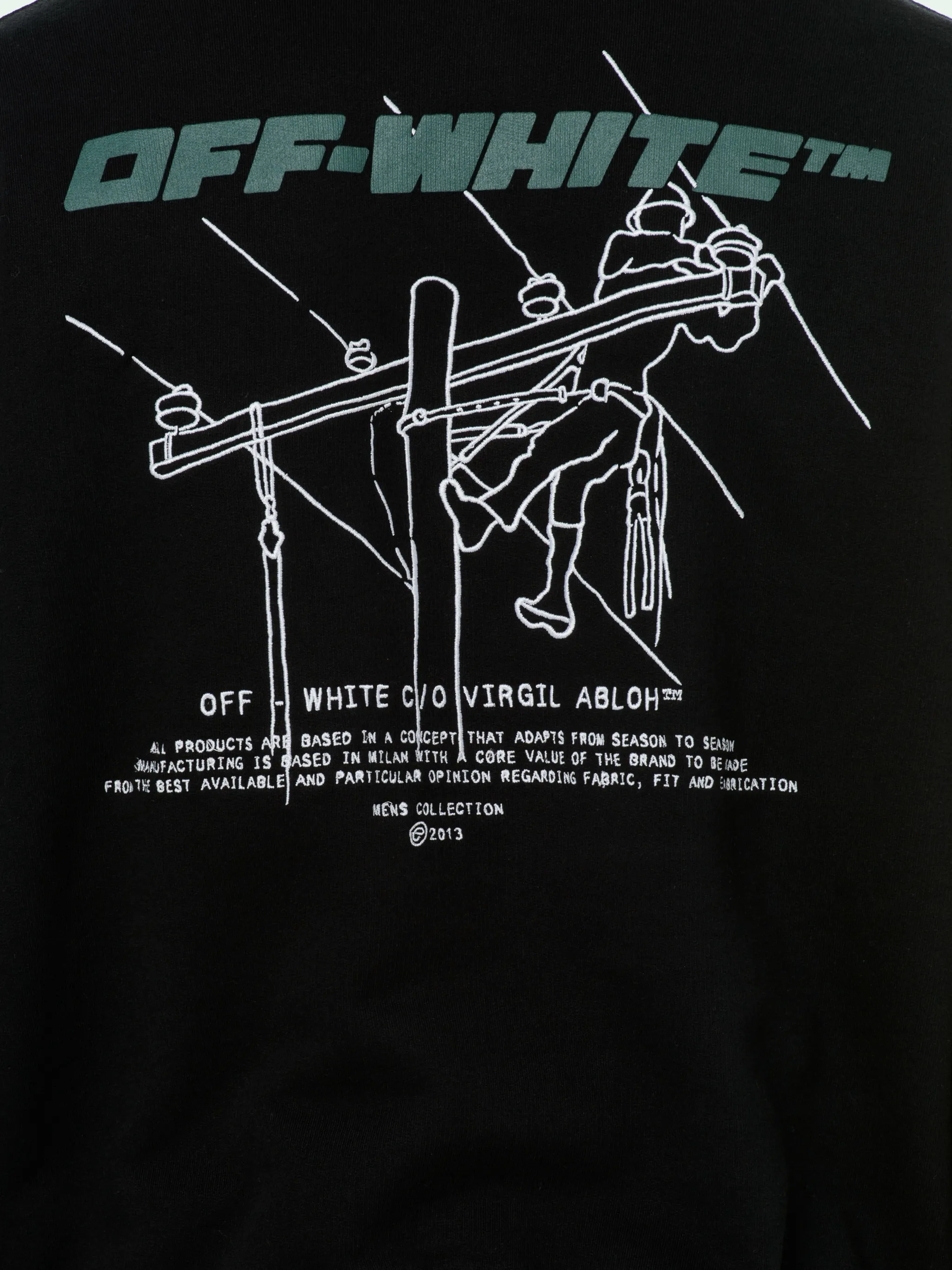 off white trellis worker hoodie
