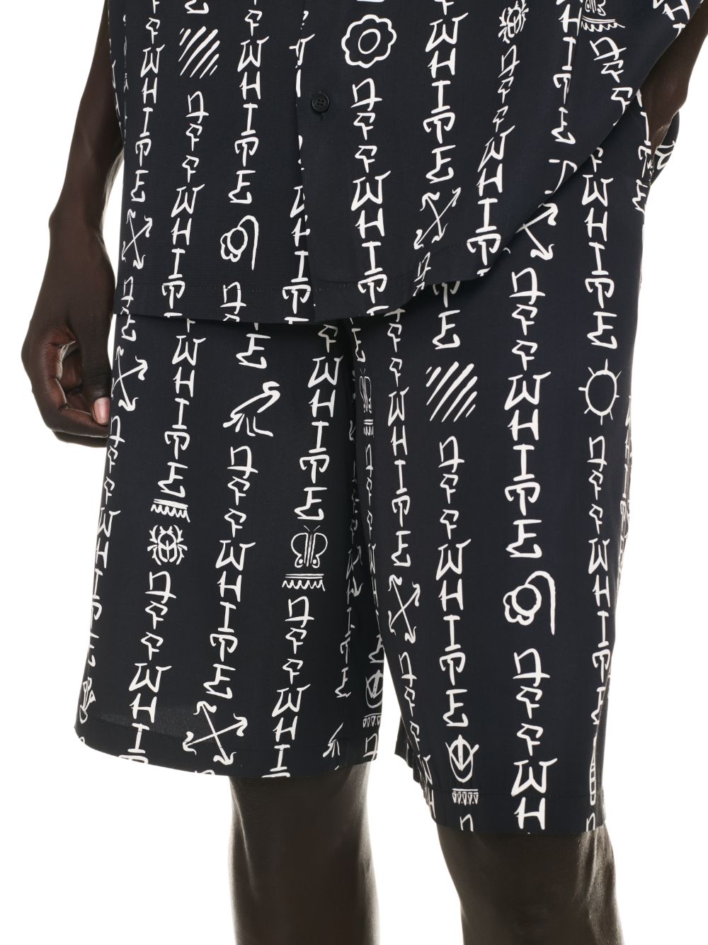 BLACK TYPE ALLOVER BOWLING SHORTS in black | Off-White™ Official GB