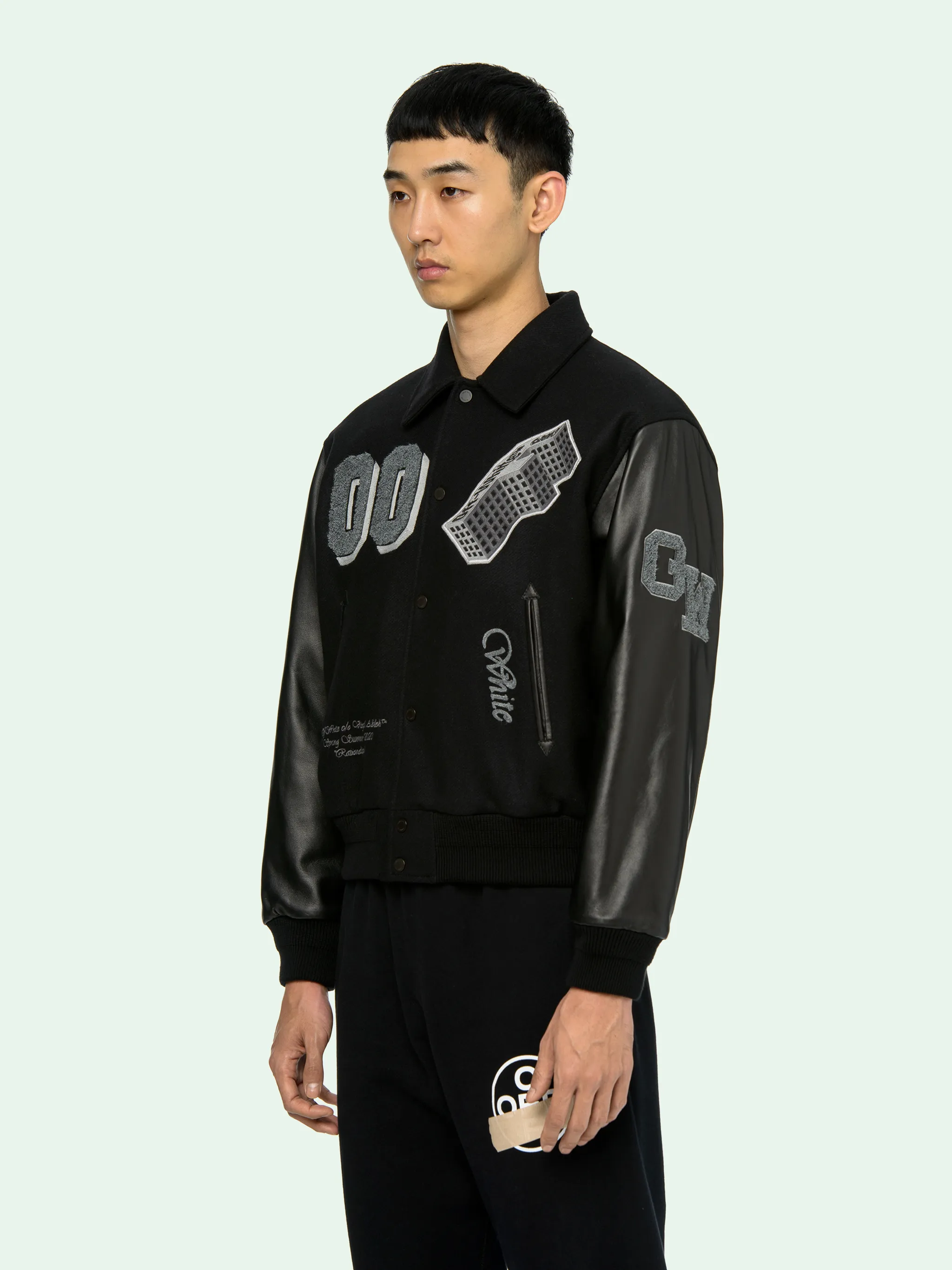 off white varsity jacket mens