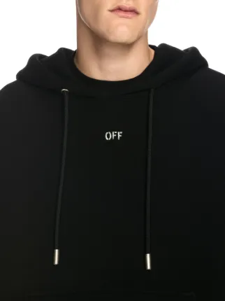 Off-White Black Logo Hooded Zip Up Top | Junior Couture USA