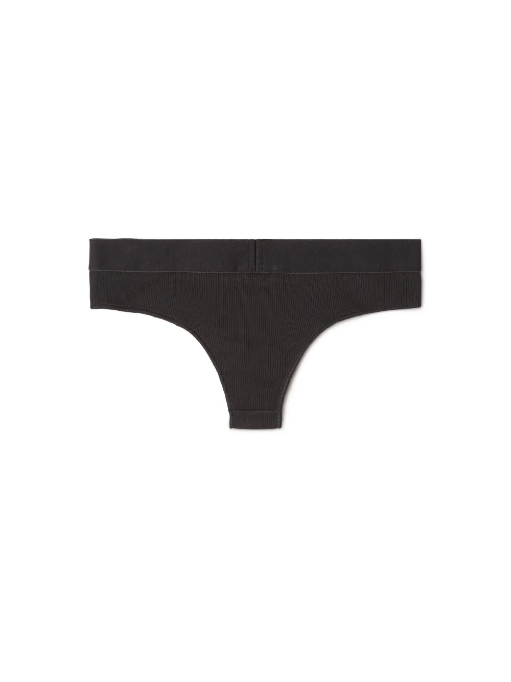 BLACK/WHITE OFF RIB BRAZILIAN PANTIES