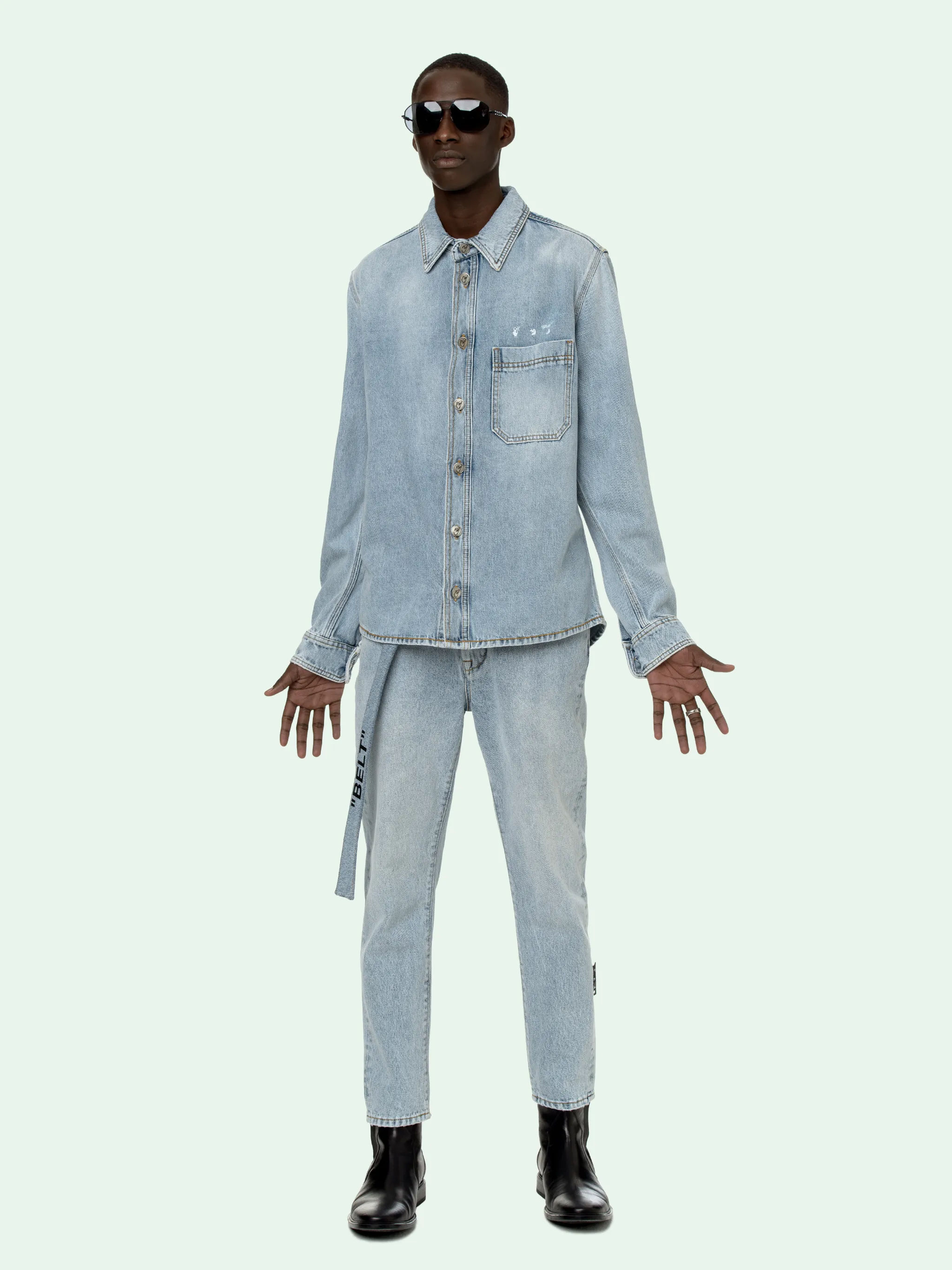 bleach denim shirt