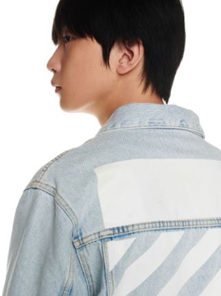 bleached effect denim jacket in blue Off White Official JO