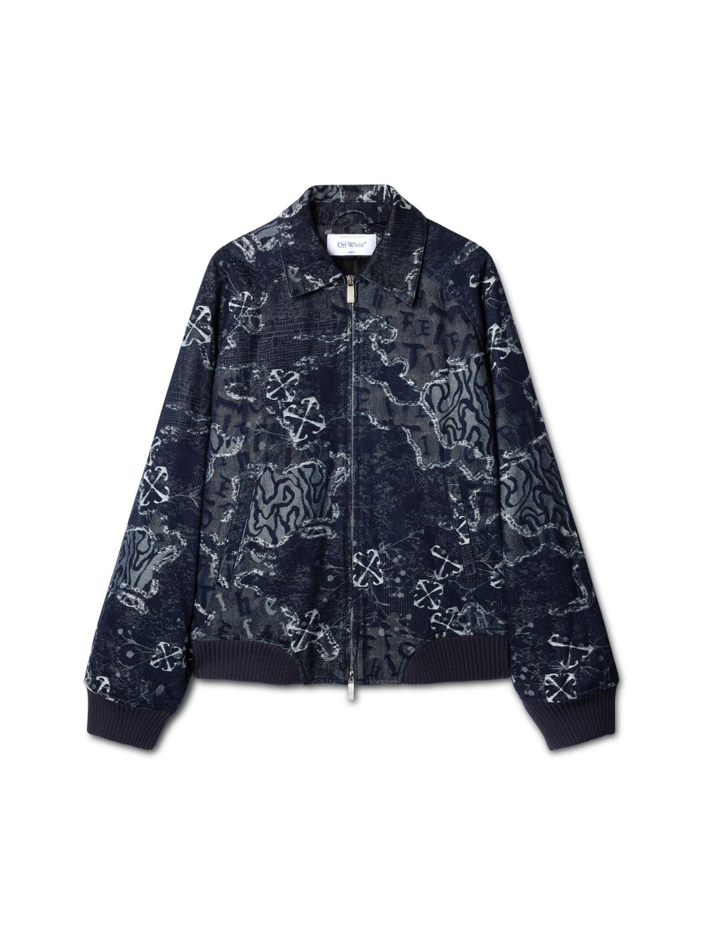 BLUE CAMO JACQUARD DENIM BOMBER JACKET on Sale Off White Official MX