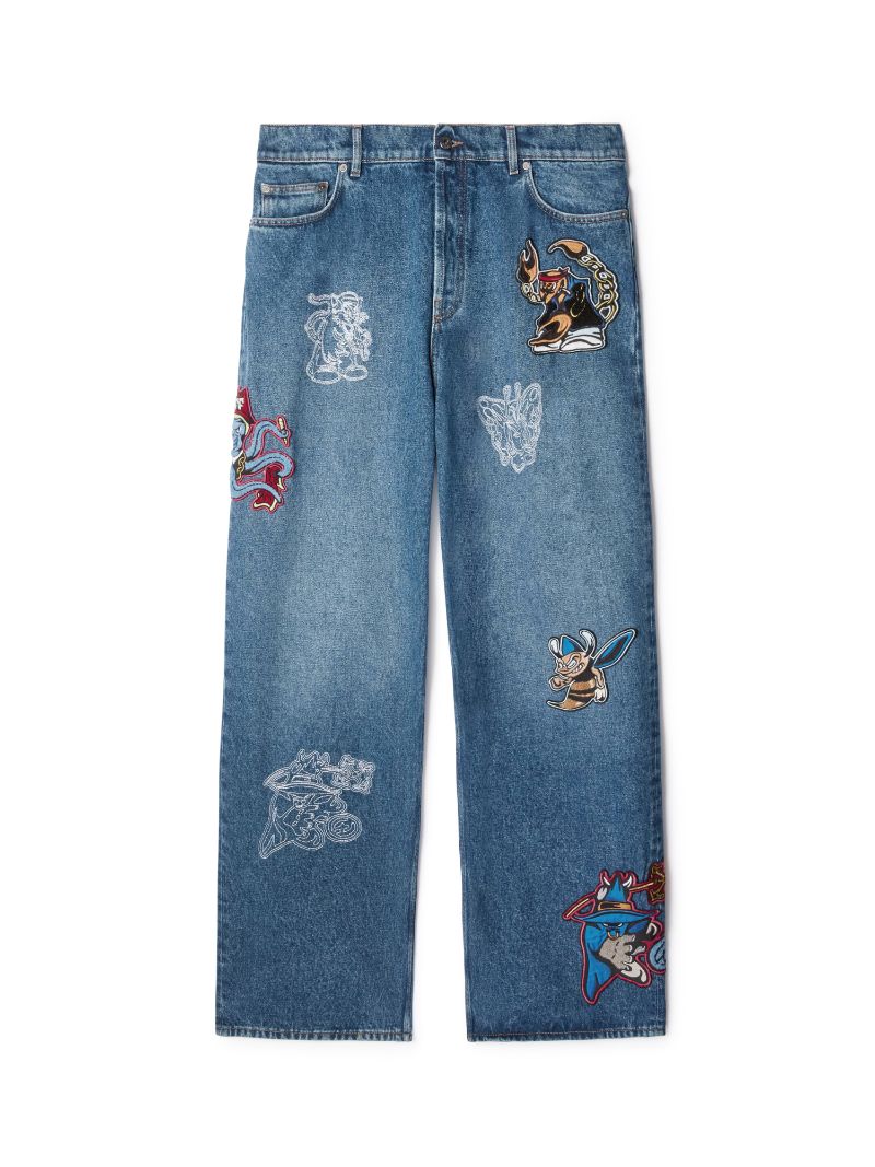 Off white denim pants hotsell