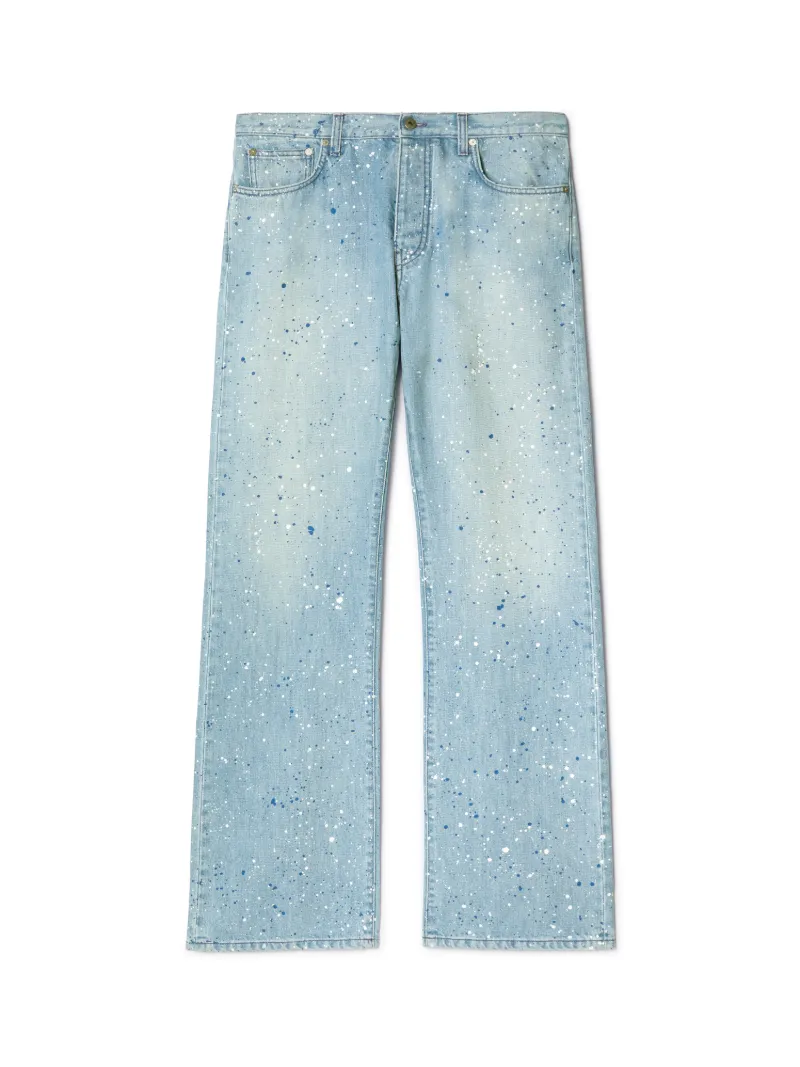 BLUE PAINT SPLATTER JEANS