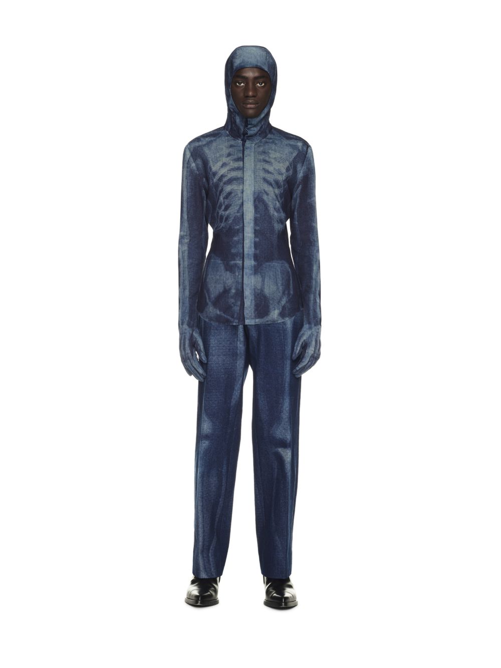 Body Scan 2Skin Denim Hood in blue | Off-White™ Official GB