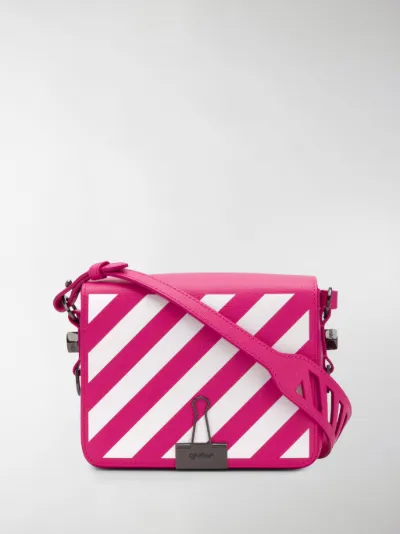 Off-White Borsa a spalla a righe rosa | MODES