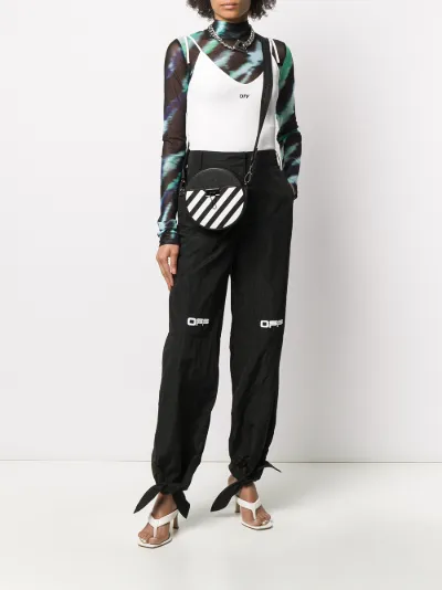 bow-hem logo print trousers | Off-White 