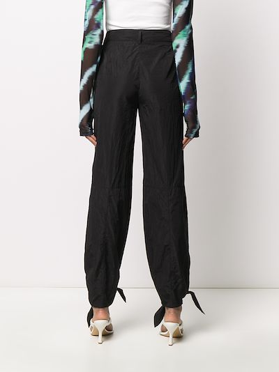 bow-hem logo print trousers | Off-White 