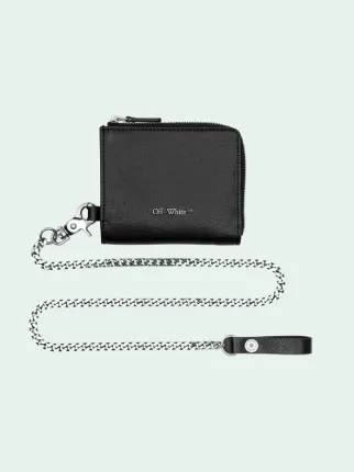 branded zip-around chain wallet in black | Off-White™ Official DK