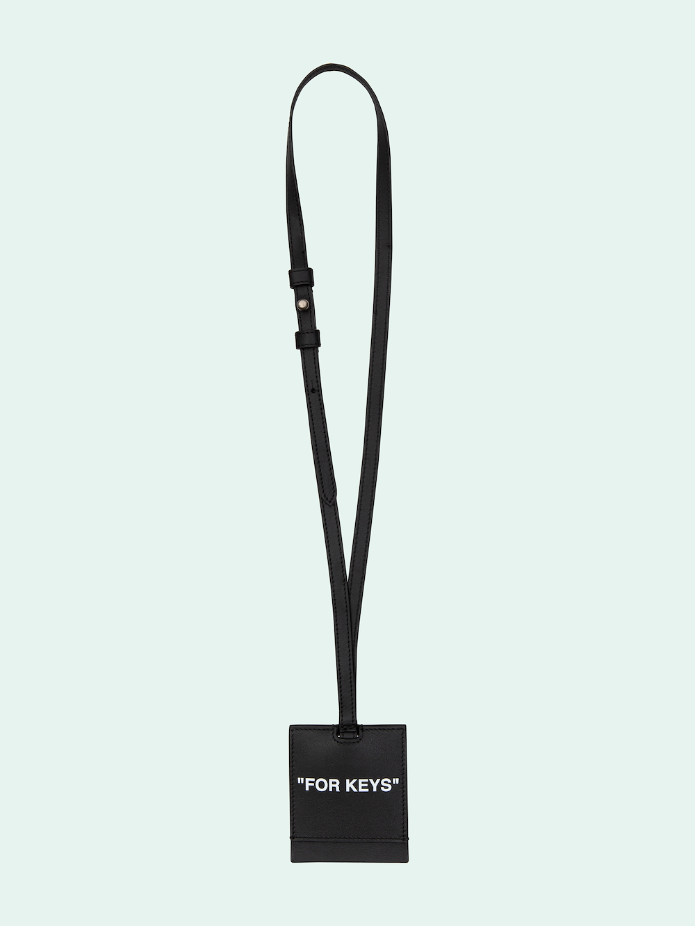 CALF SKIN QUOTE KEY HOLD NECK BLACK WHIT primary image