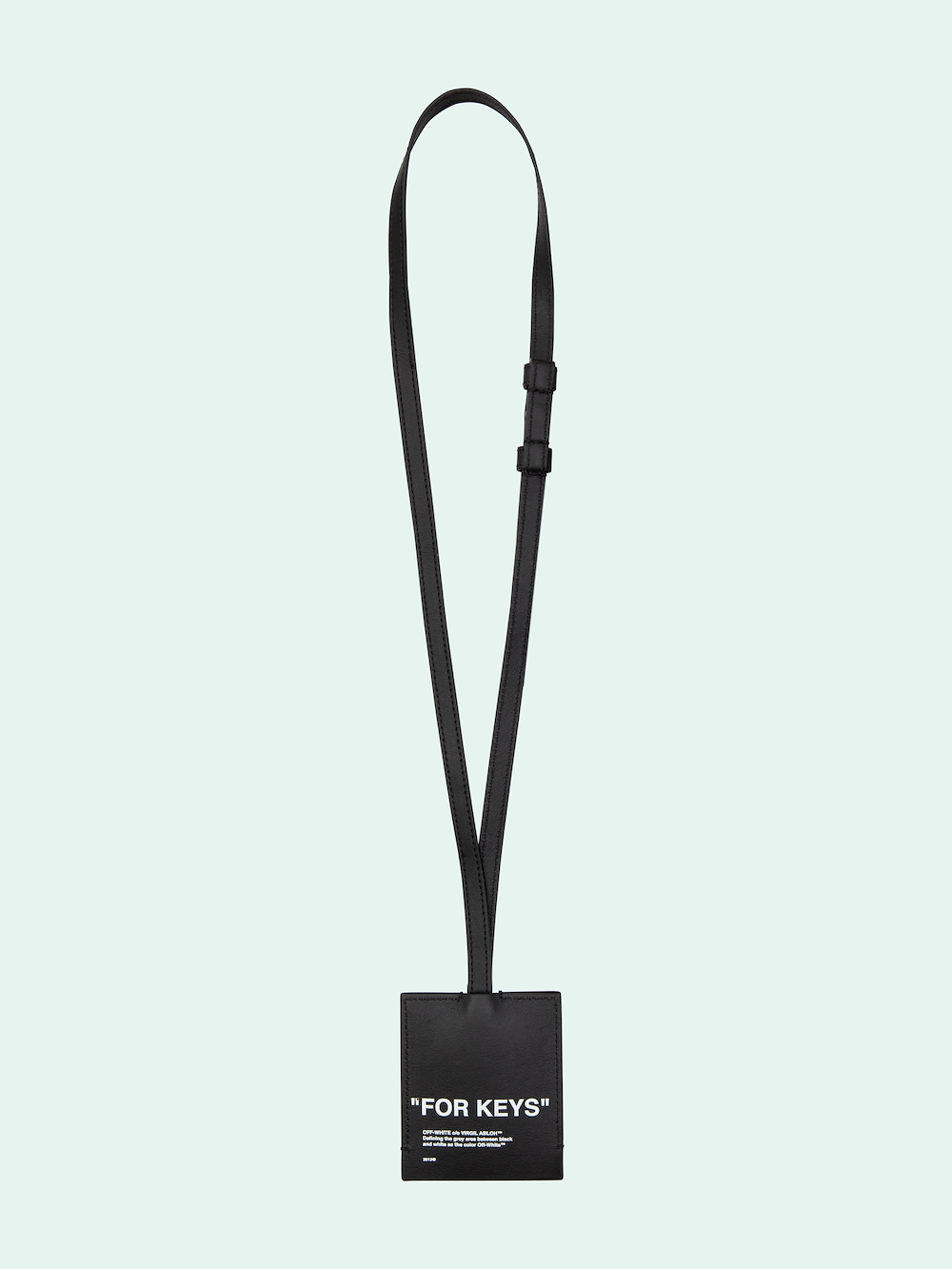 CALF SKIN QUOTE KEY HOLD NECK BLACK WHIT secondary image