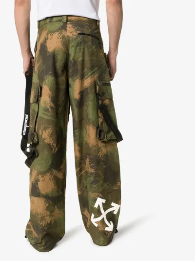 wide leg camo trousers