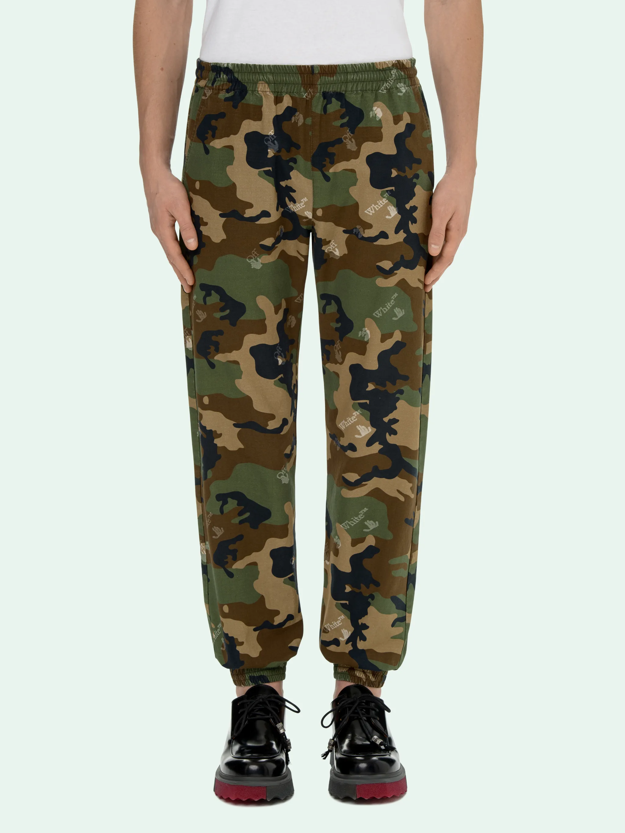 military print track pants