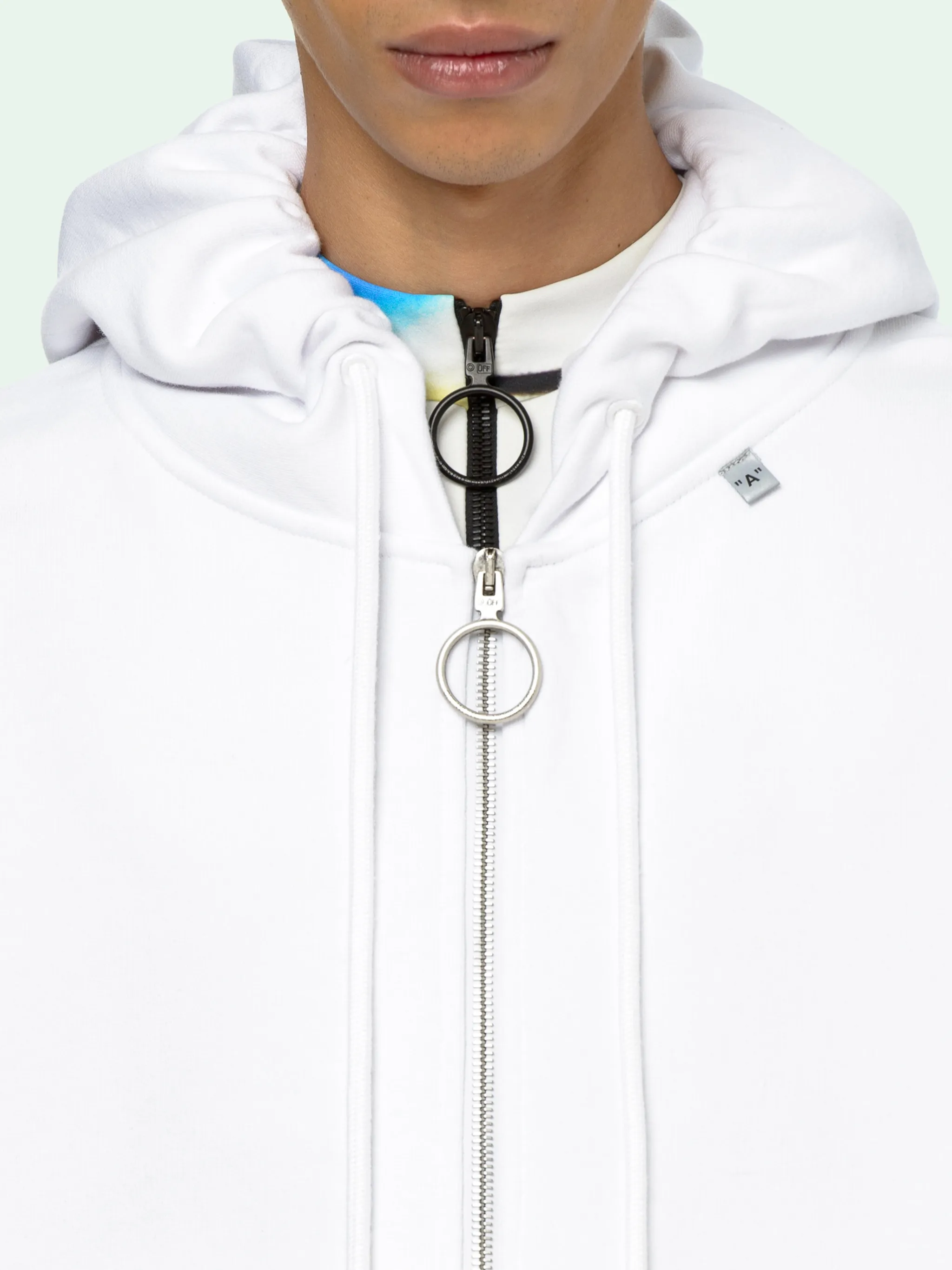 off white hoodie zip