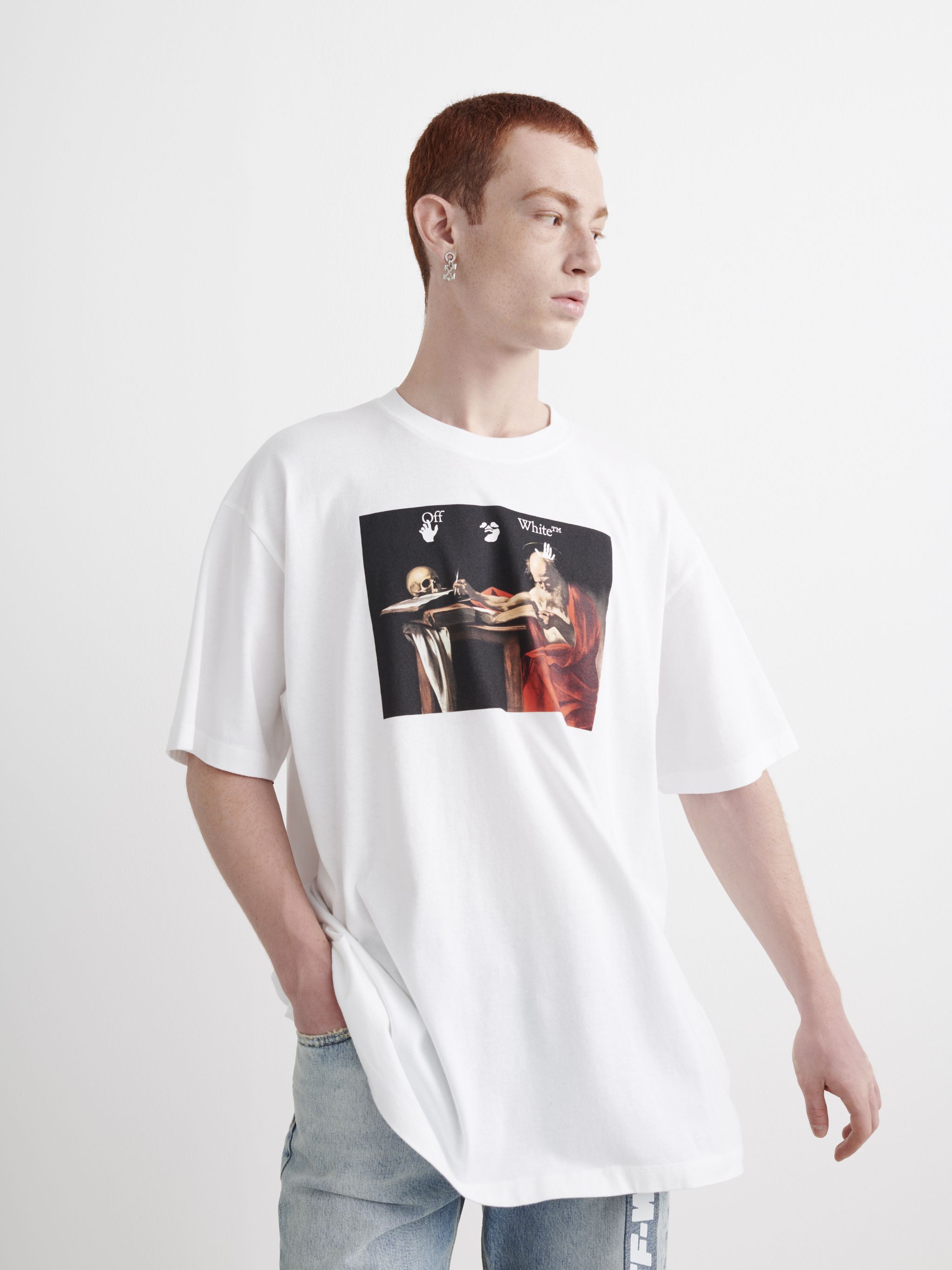 22SS【新品】OFF-WHITE Caravaggio ロゴ Ｔシャツ L トップス Tシャツ