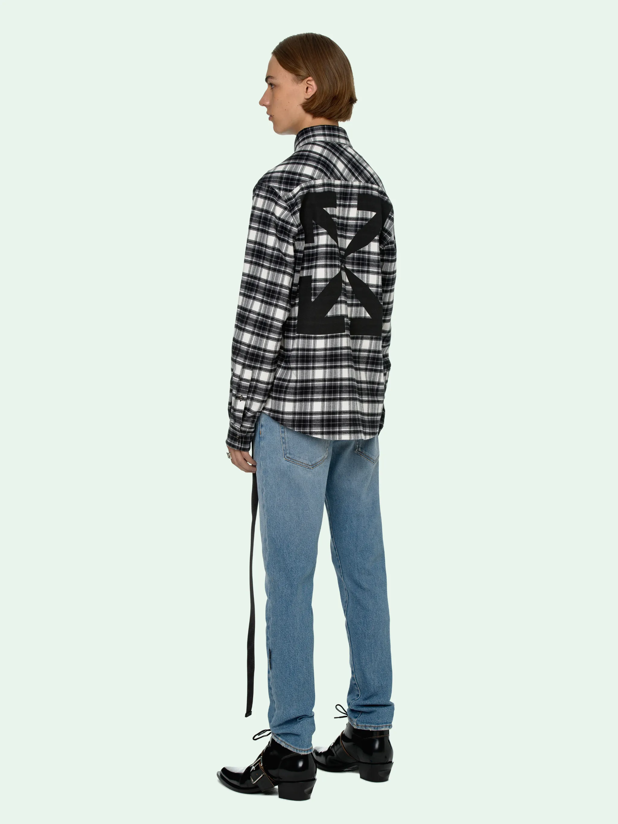 off white flannel shirts