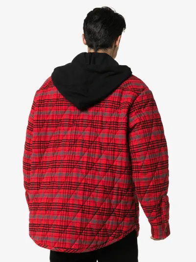 off white flannel hoodie