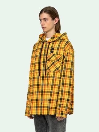 CHECKED HOODED SHIRT in yellow | Off-White™ Official US