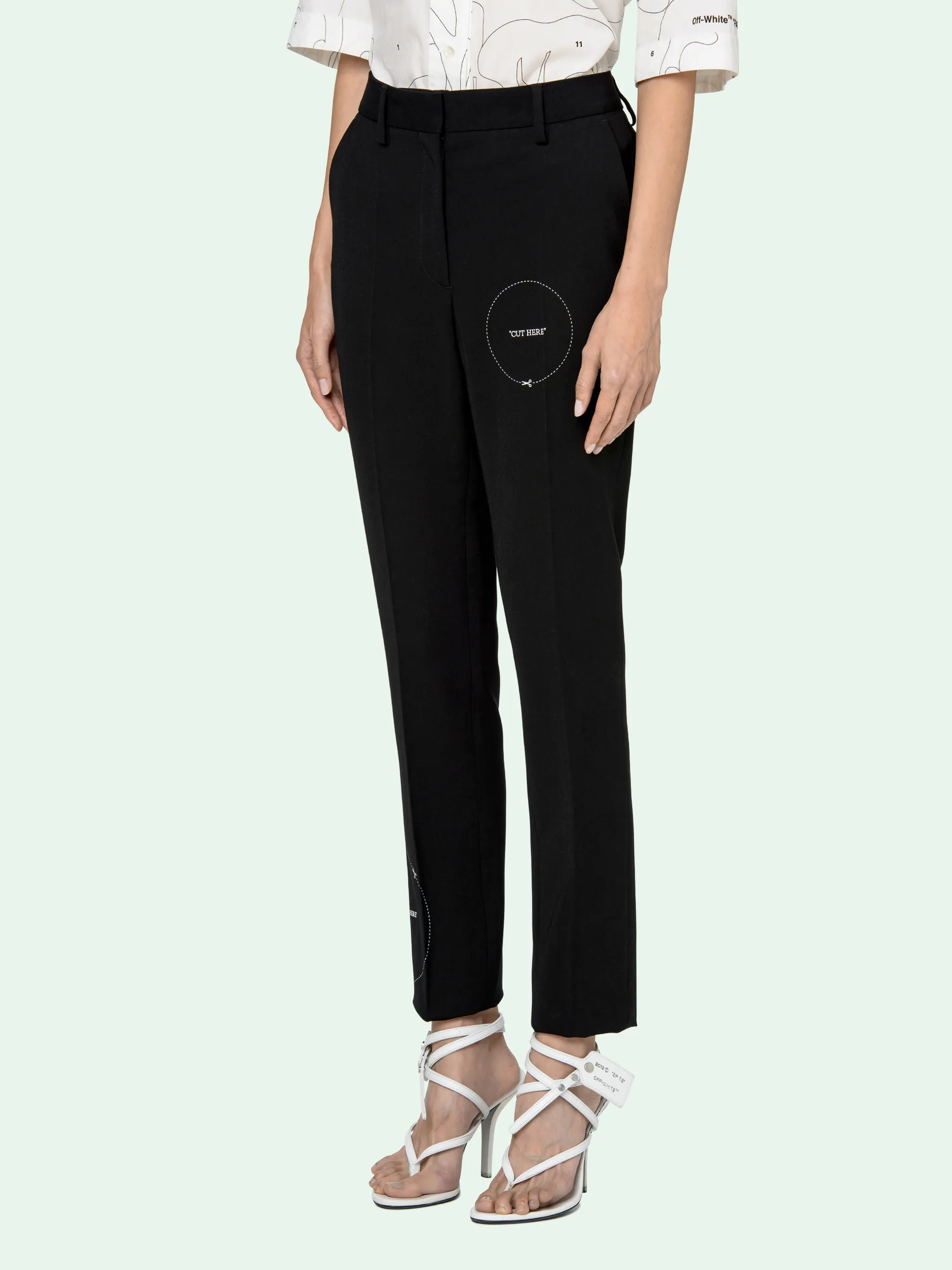 off white cigarette pants