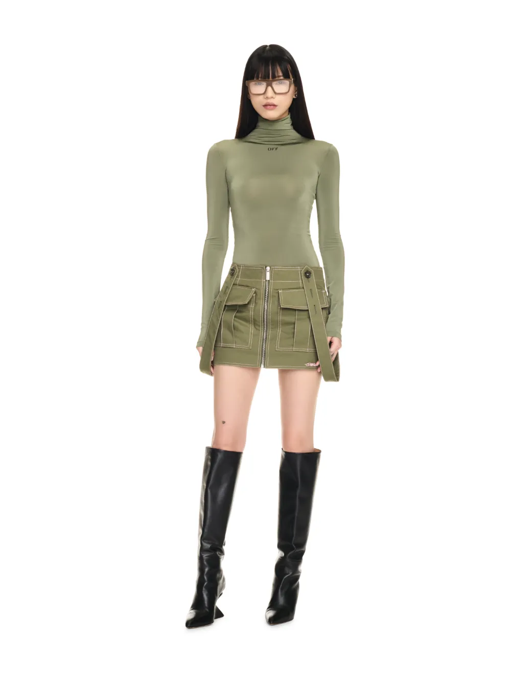 CO STRAPS CARGO MINI SKIRT in green Off White Official PH