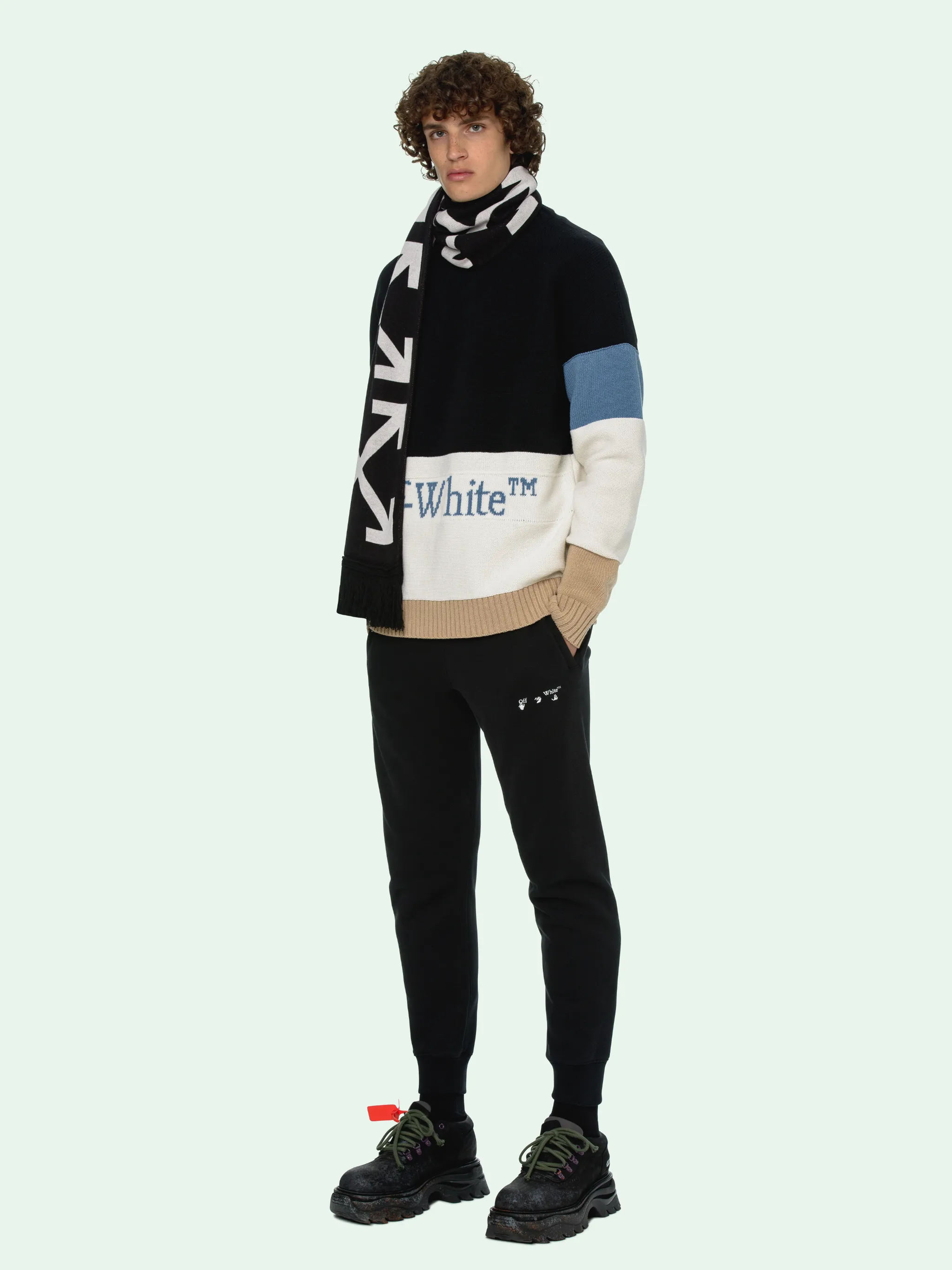 off white color block sneakers