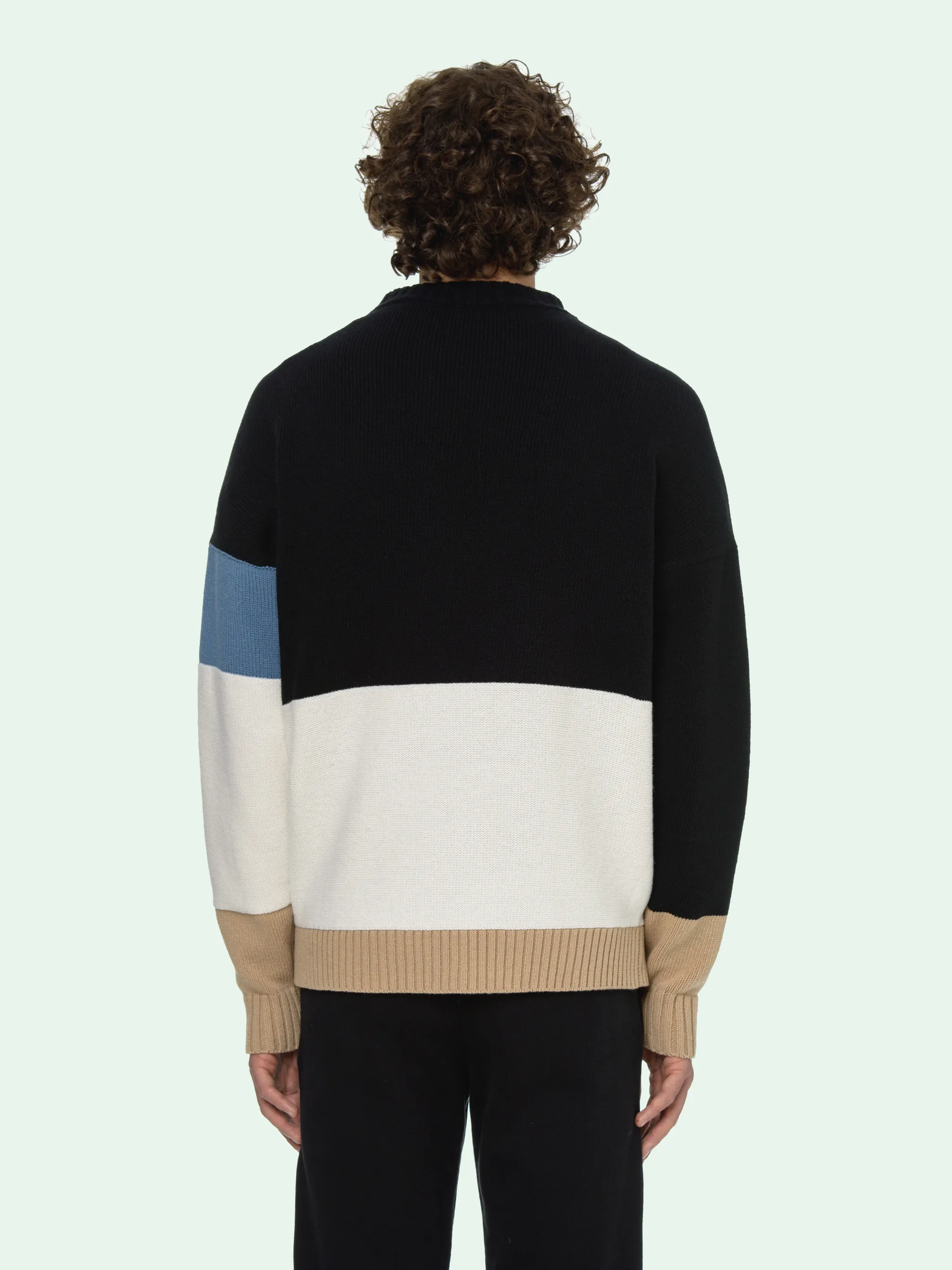 colorblock crewneck sweater