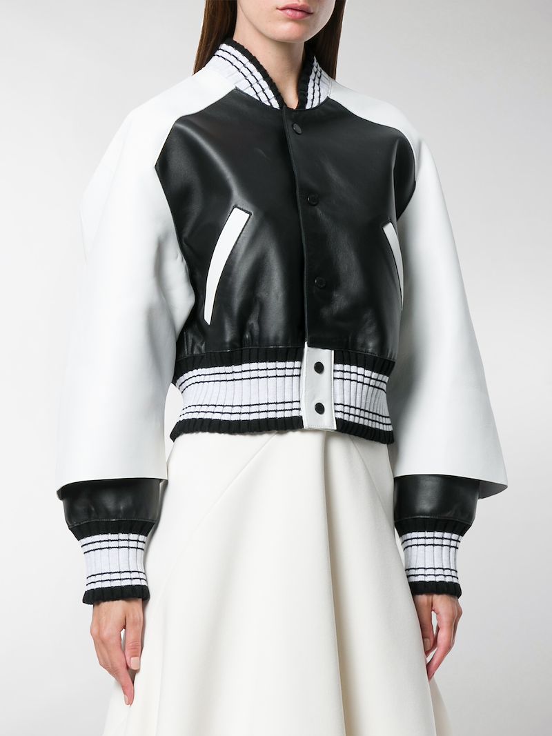 contrast sleeve varsity jacket