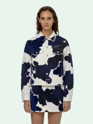 cow print denim jacket