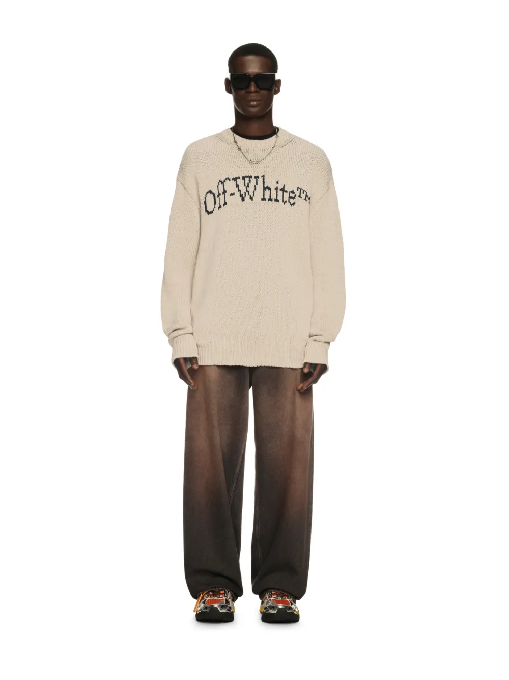 CREAM BIG BOOKISH KNIT SWEATER