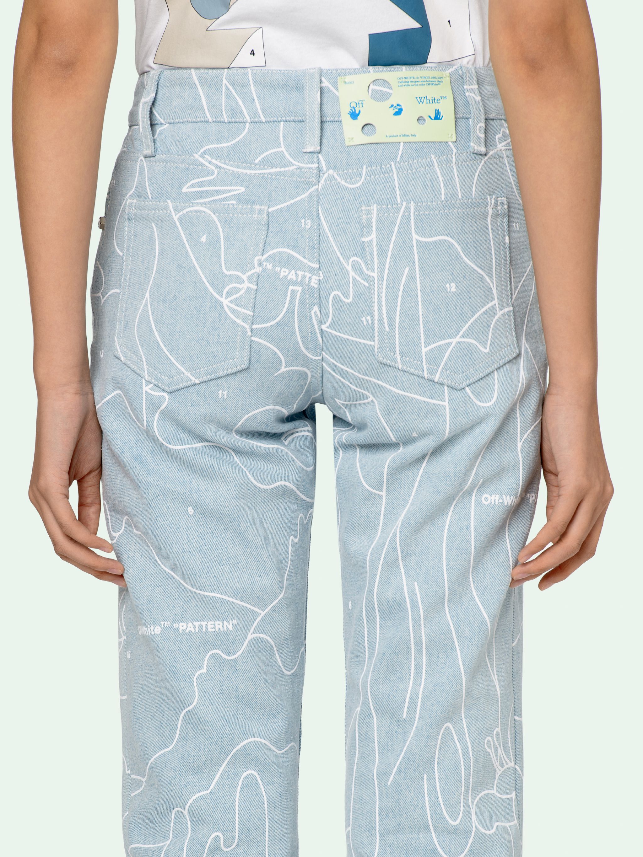 off white denim pants