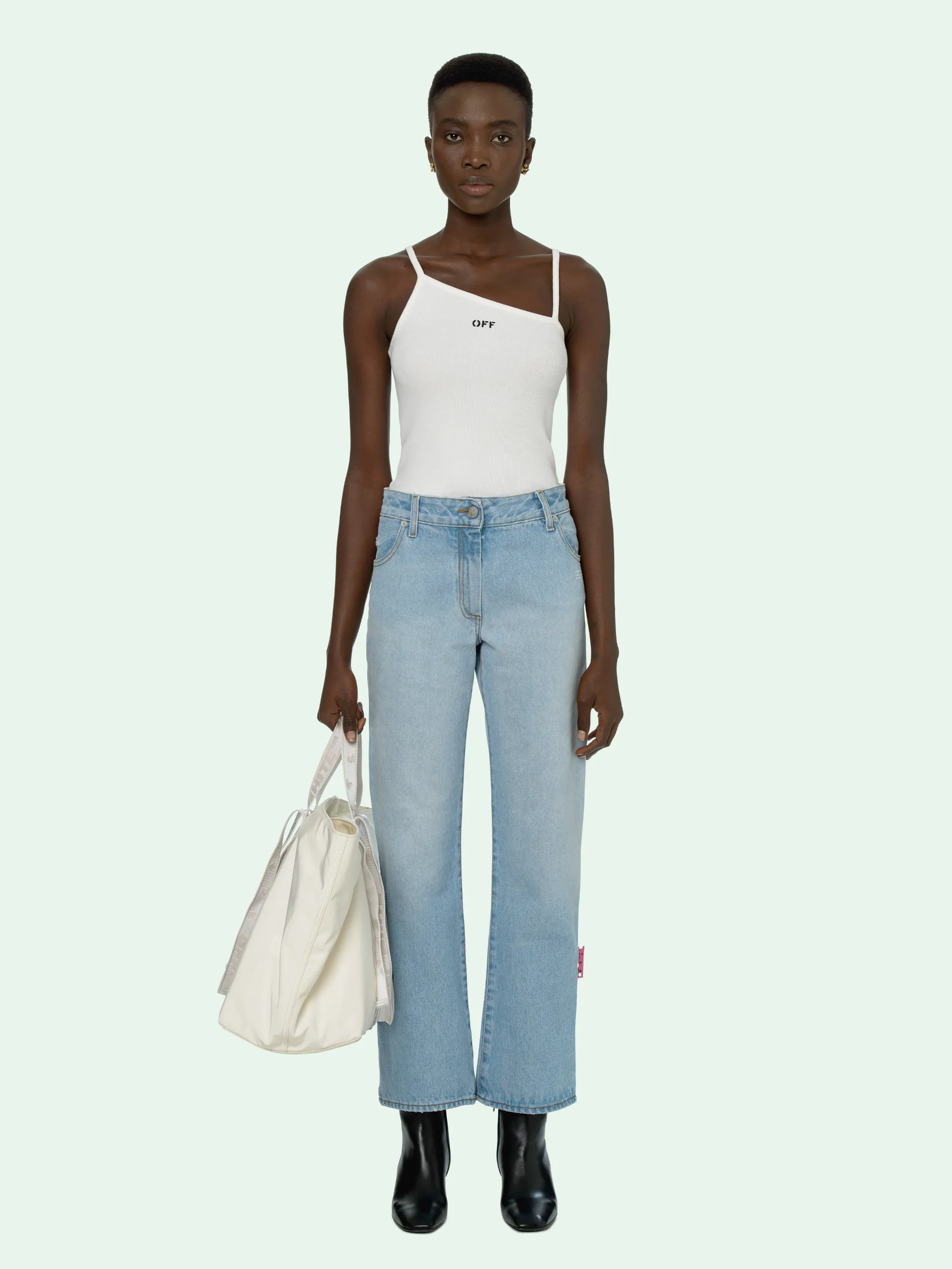 off white flare jeans