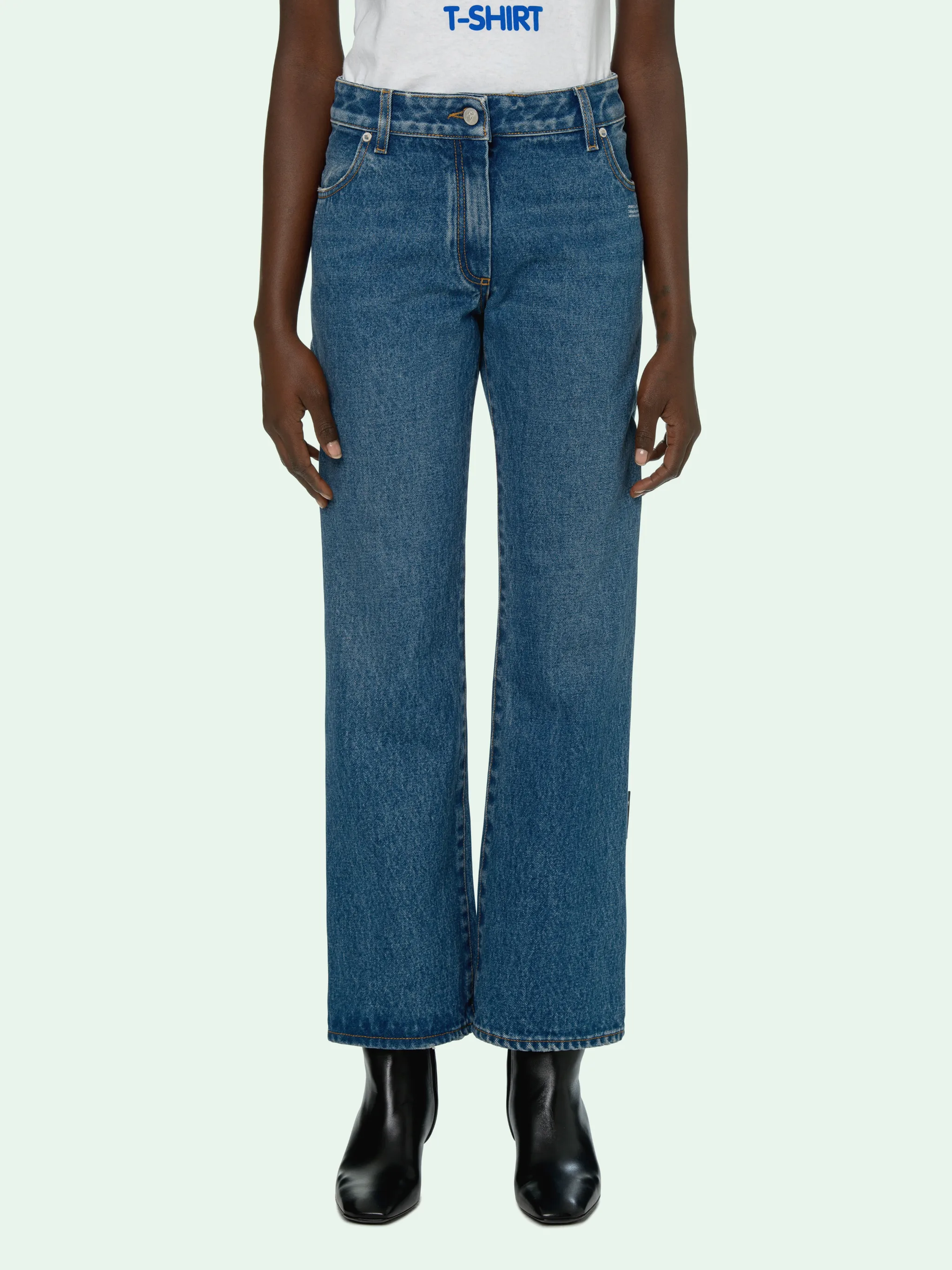 off white flare jeans