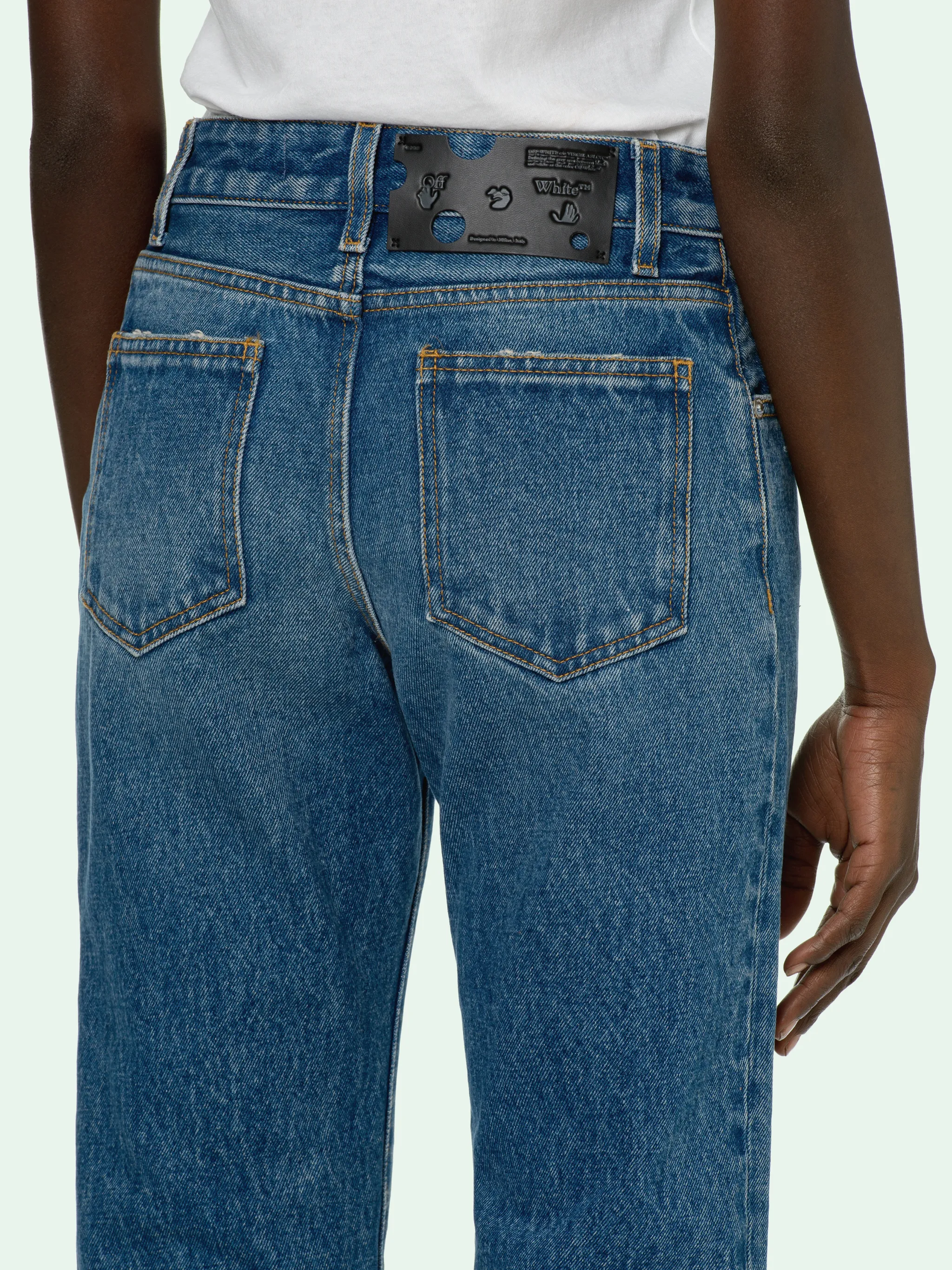 off white flare jeans