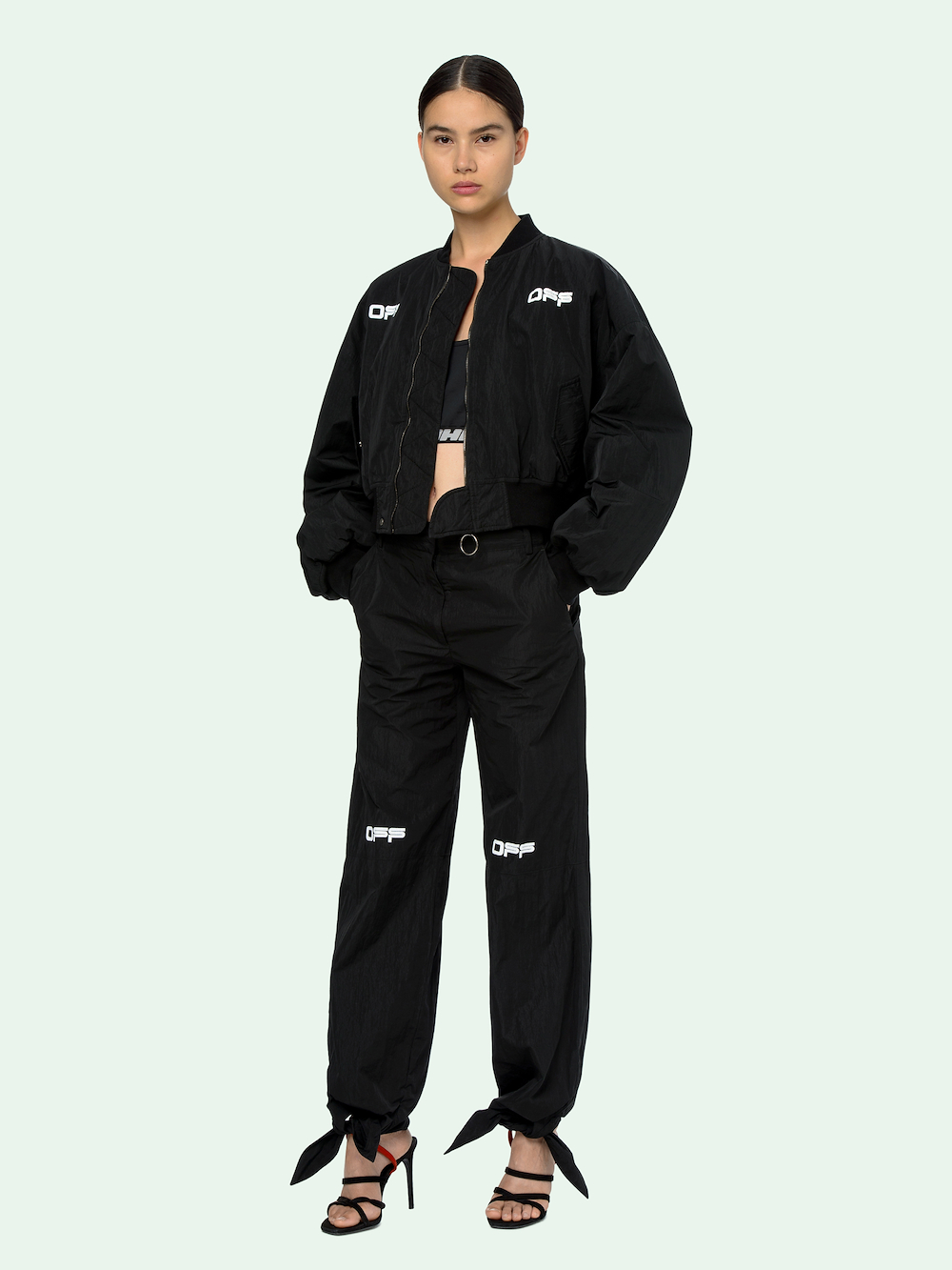CROPPED VARSITY BOMBER primary image