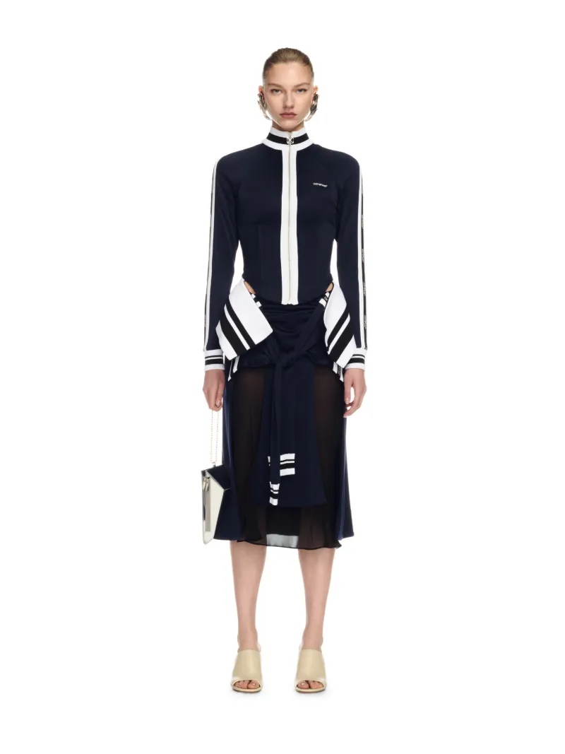 DARK BLUE CORSET TRACK JACKET