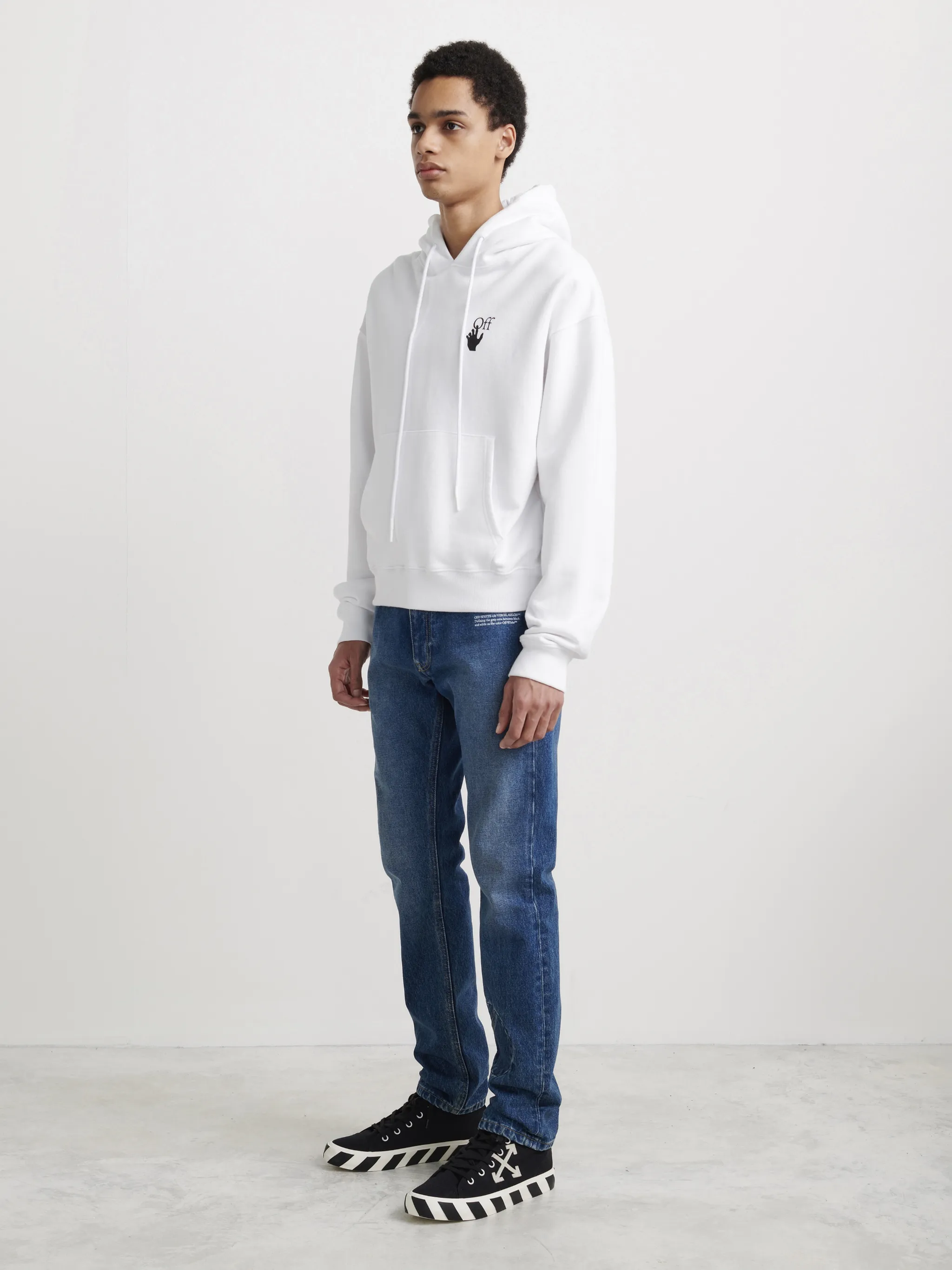 off white hoodie blue