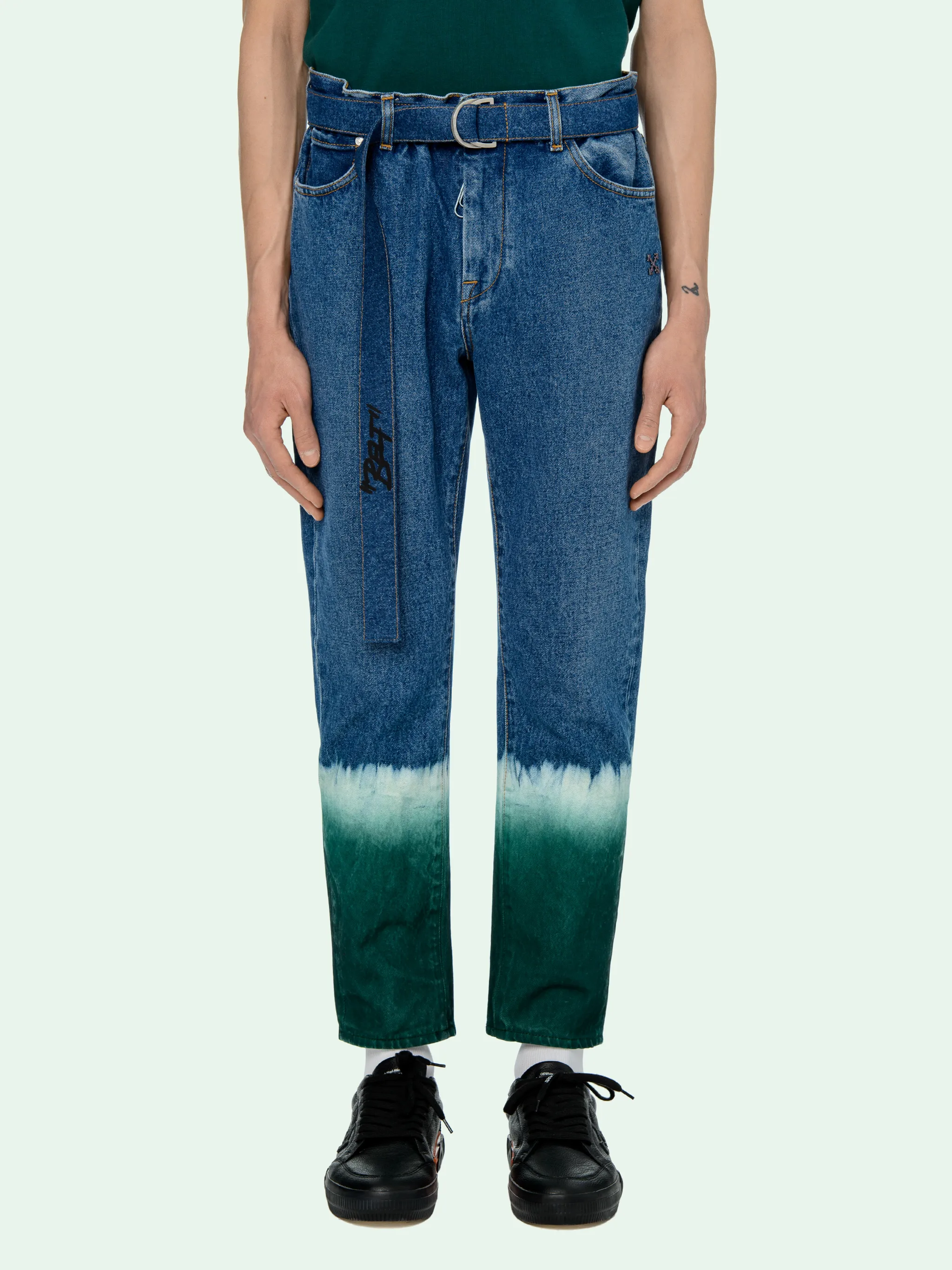 off white low crotch jeans