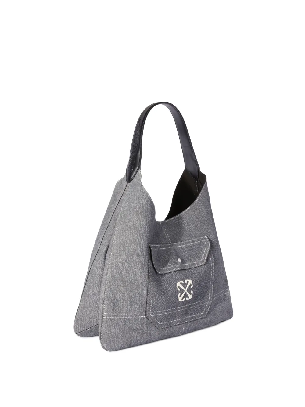 DENIM FINISH METROPOLITAN TOTE on Sale Off White Official US