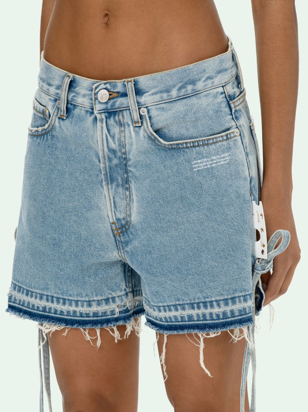 off white blue shorts