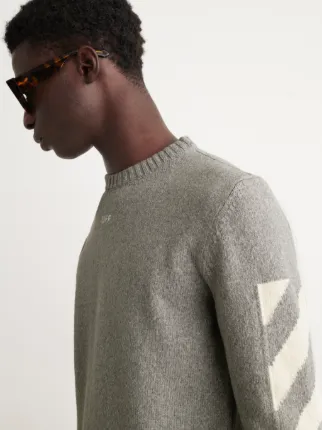 DIAG ARROW KNIT CREWNECK in grey Off White Official US