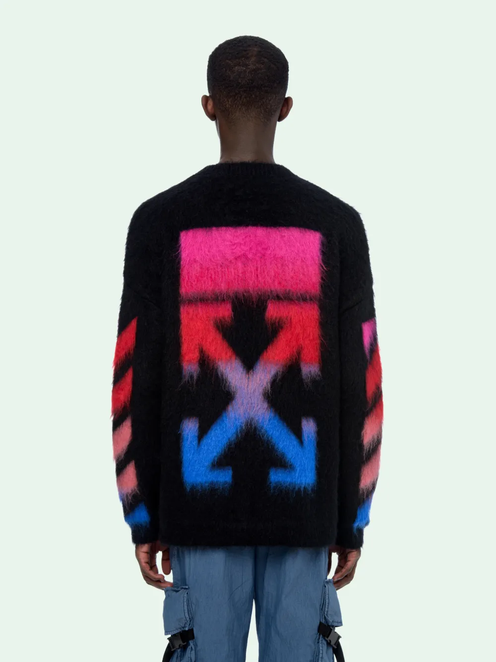 DIAG BRUSHED KNITWEAR in black Off White Official JP