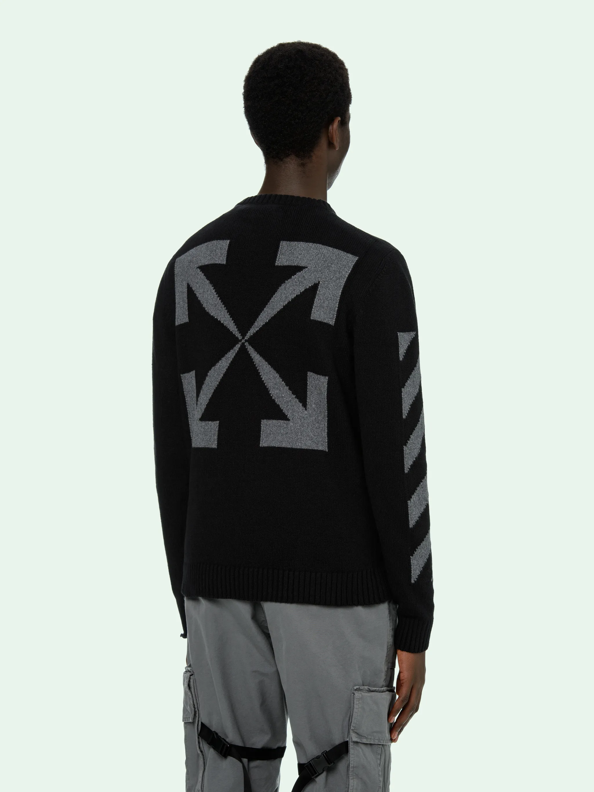 black and white knitwear